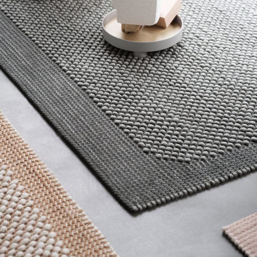 Muuto debuts bobbly rugs that feel like pebbles underfoot