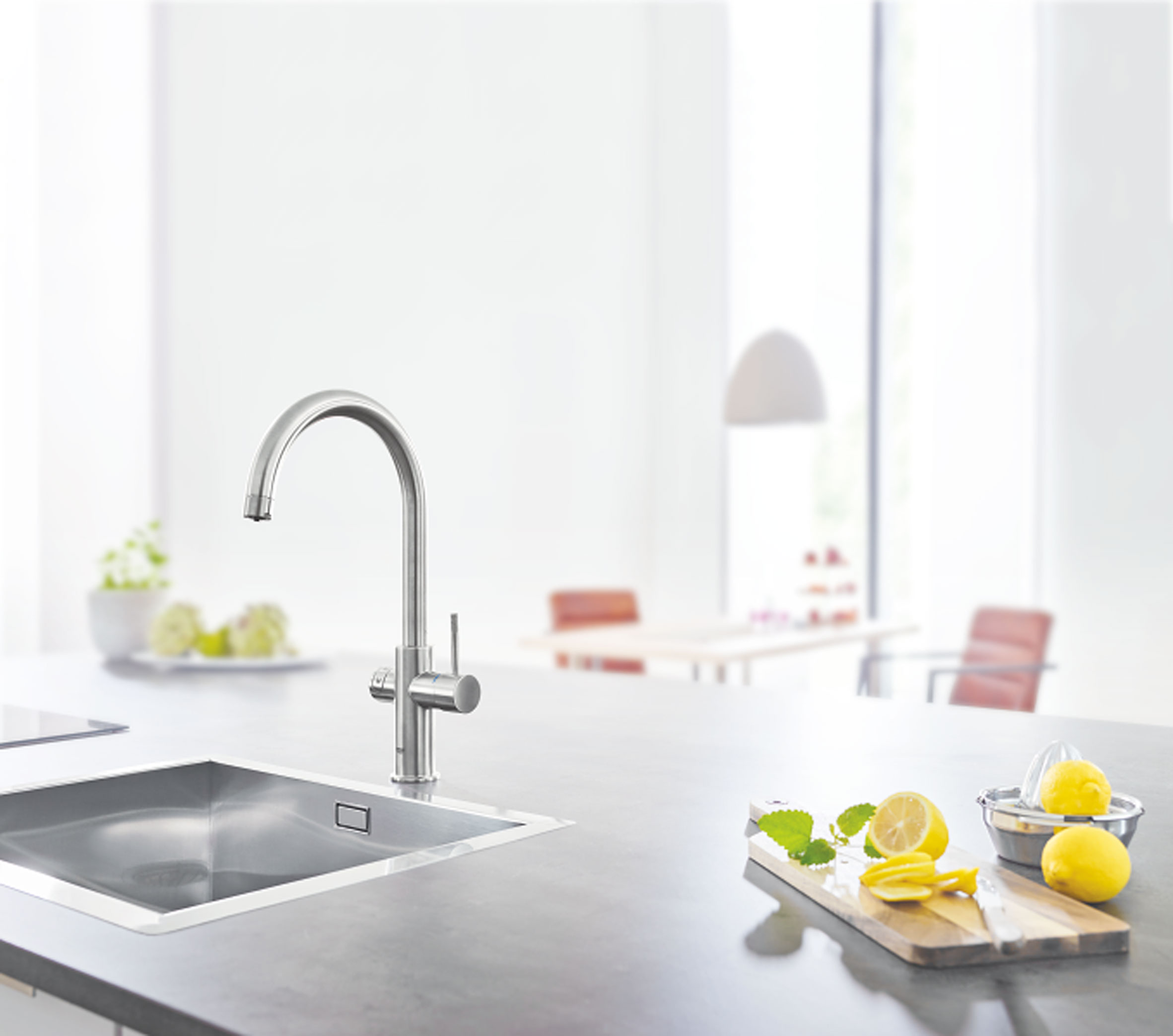 Grohe's Blue Home taps instant boiling or sparkling water