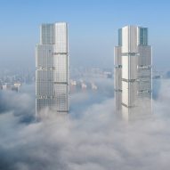 Eight-storey sky atriums top a pair of skyscrapers by GMP in Zhengzhou