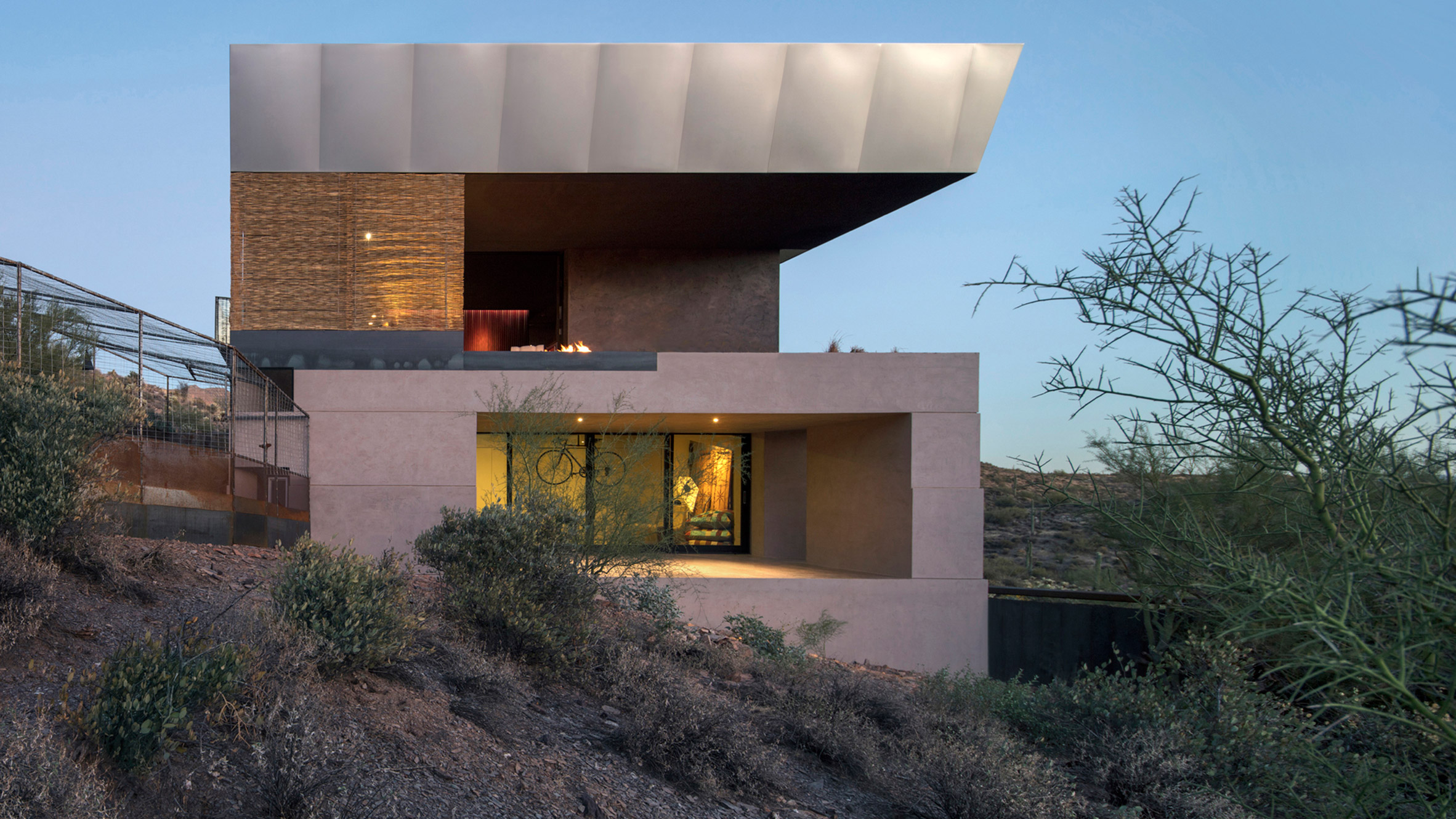 Wendell Burnette places Hidden Valley Desert House among forest of cacti