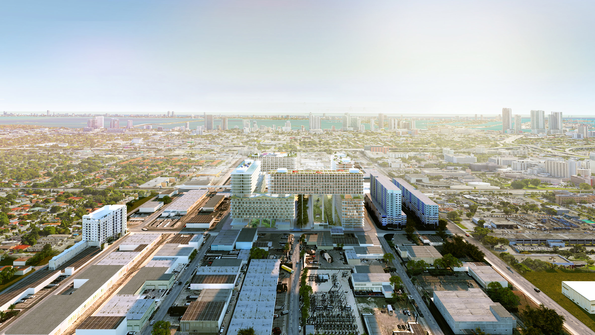 BIG reveals Miami Produce Center raised on stilts above former warehouses