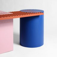 Urban Shapes is a geometric bench that celebrates the materials of construction sites