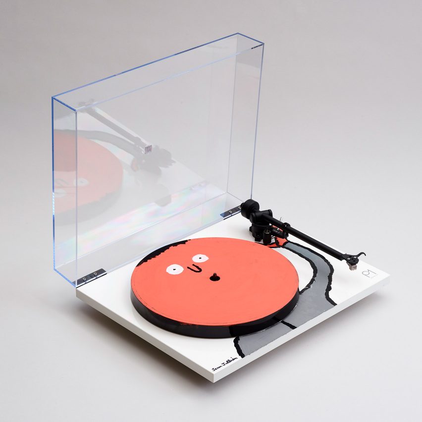 10 unique turntables decorated by celebrated artists and designers go up for auction for Planar 1/1