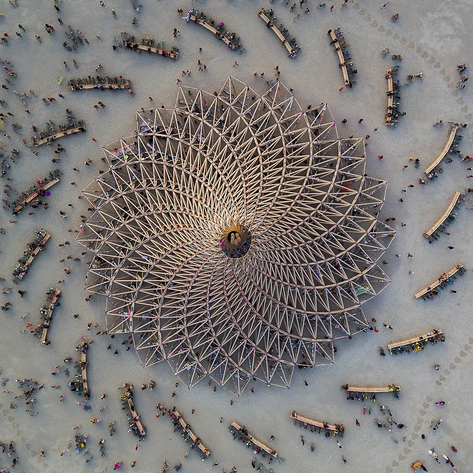 Alex Medina photographs Burning Man 2018 from above