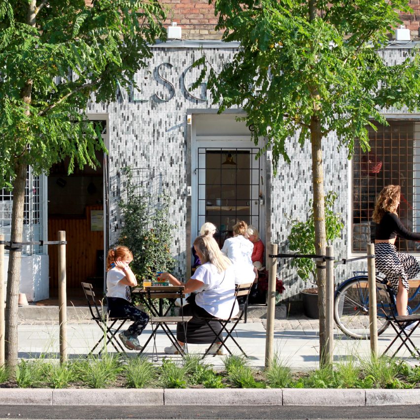 Anti-flood greenery-boosting Climate Tile installed in Copenhagen street