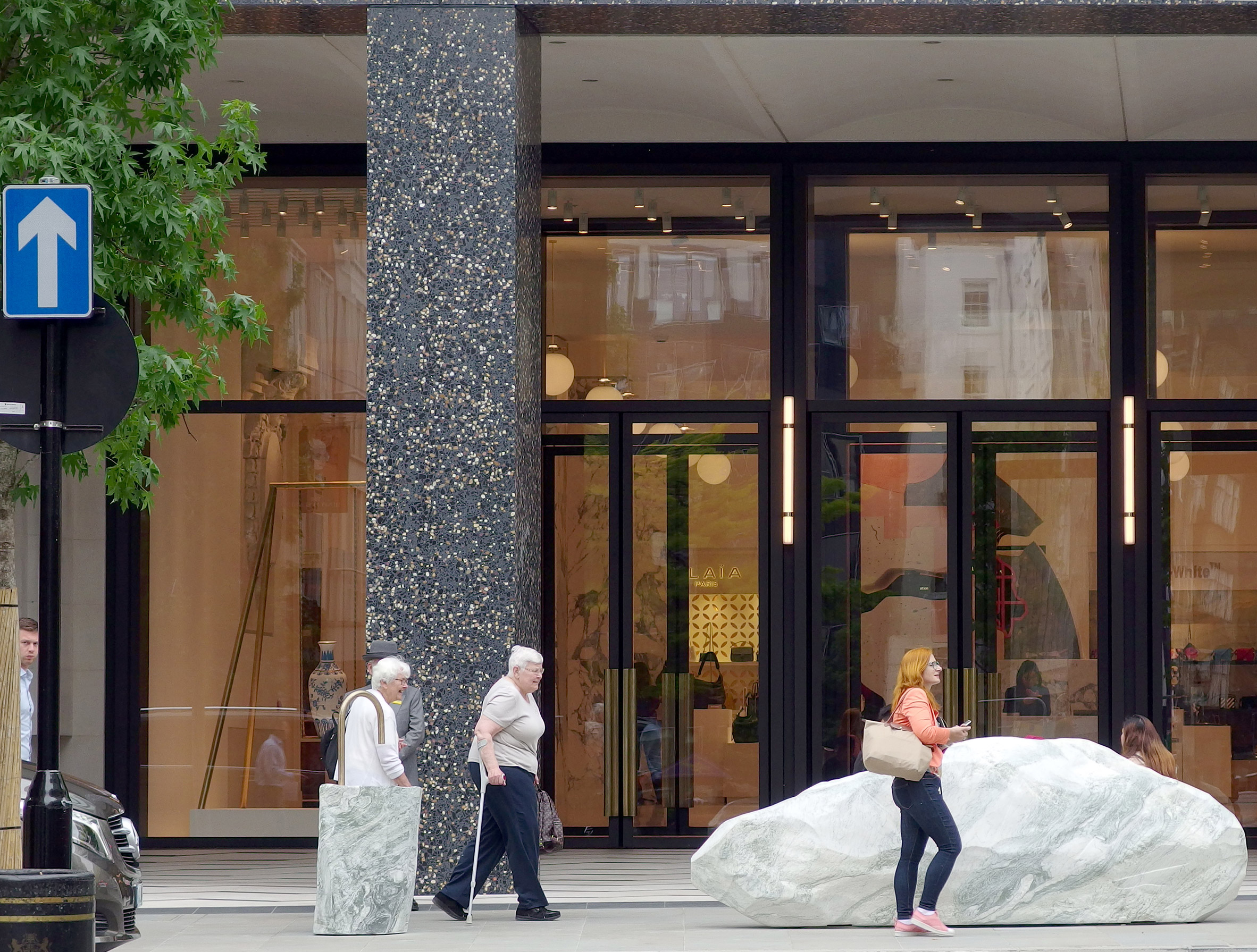 Monolithic street furniture for London's Selfridges by Djao-Rakitine