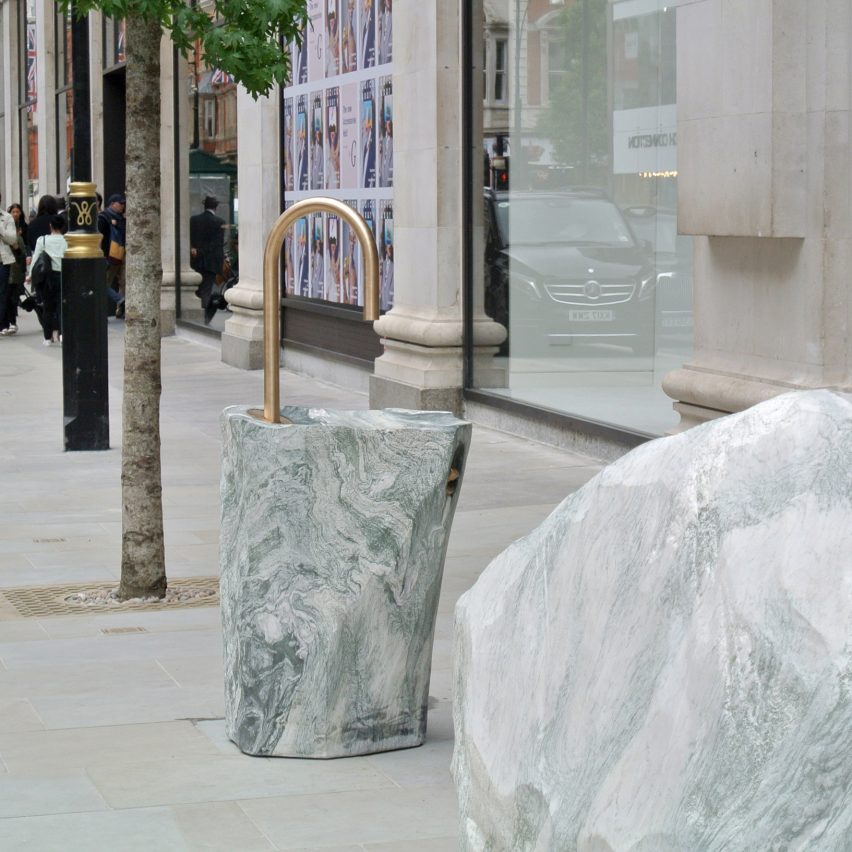 Monolithic street furniture for London's Selfridges by Djao-Rakitine