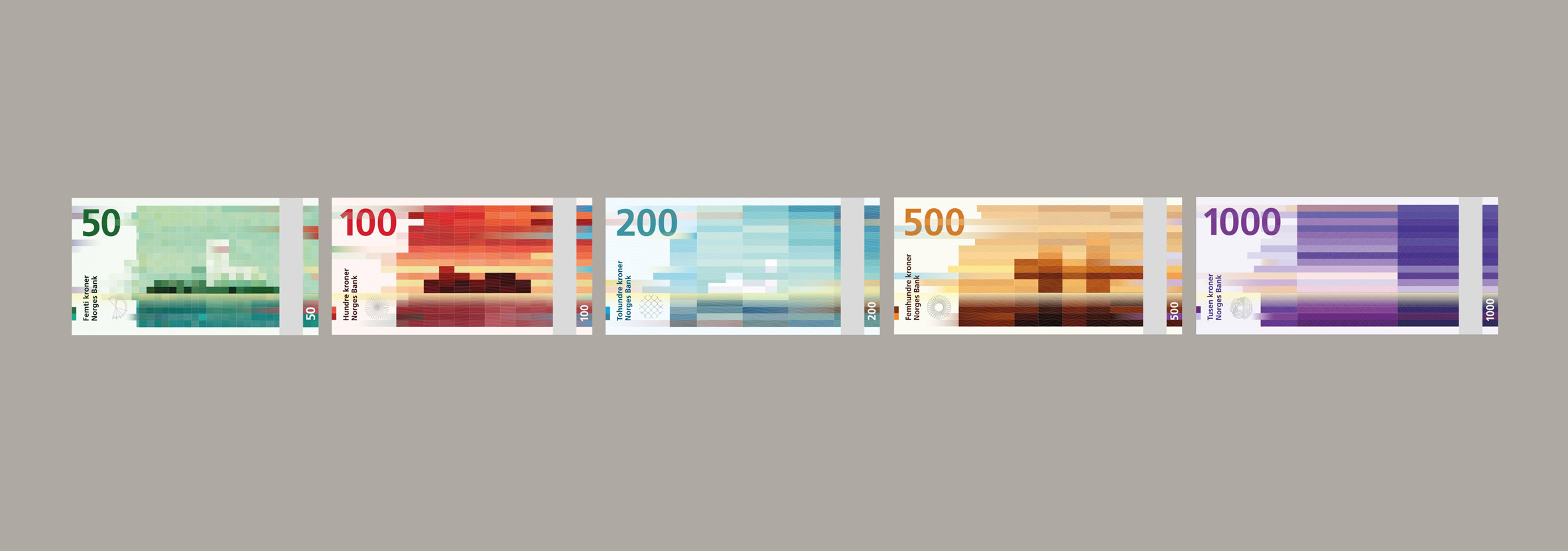 Snøhetta's pixelated design for Norway's banknote goes into circulation