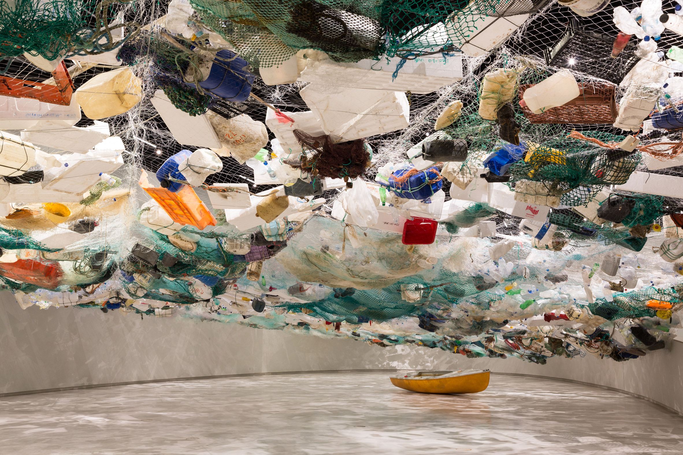 Tadashi Kawamata fills Lisbon's MAAT with plastic to warn about ocean debris