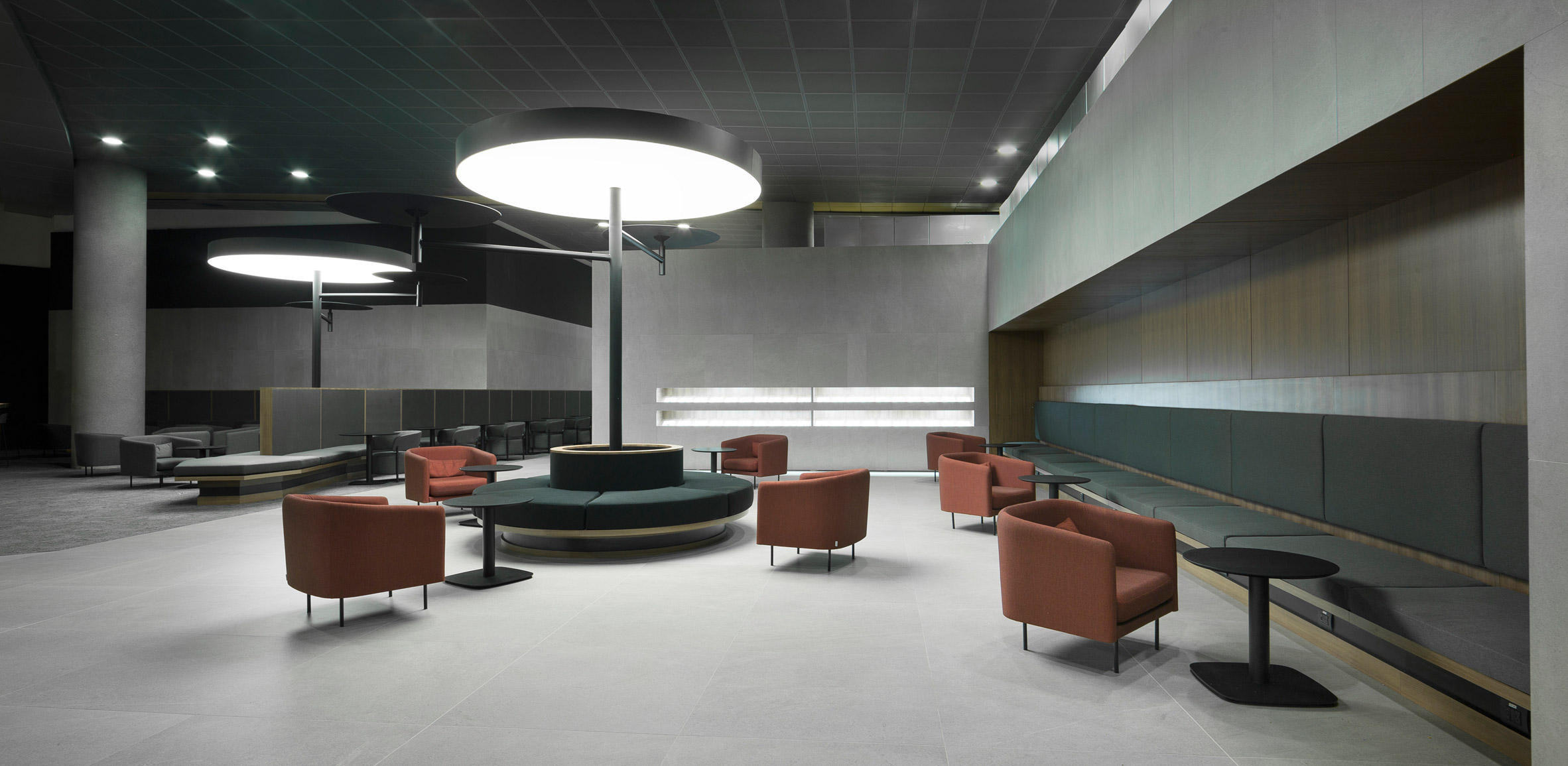 Francesc Rifé Studio designs greyscale Avianca Lounges at Bogotá airport