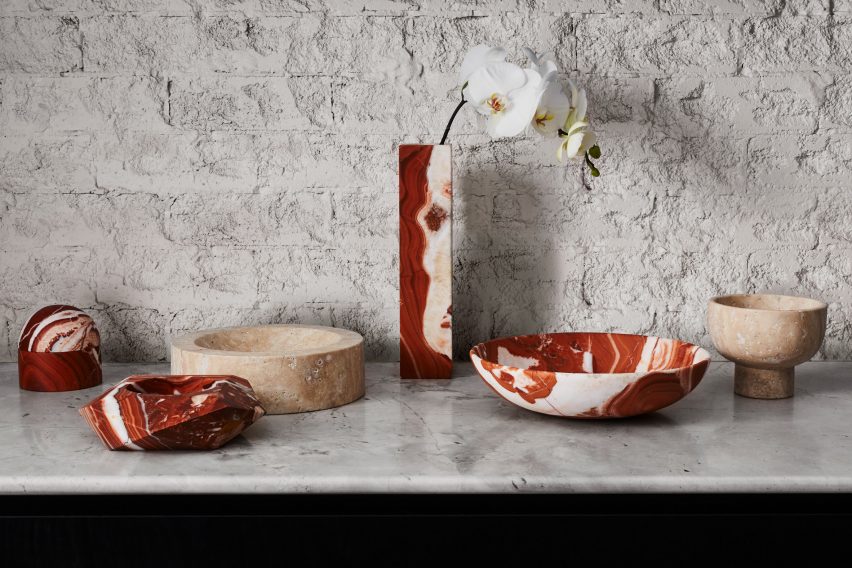 Greg Natale launches collection of decorative accessories made from marble, shell and brass