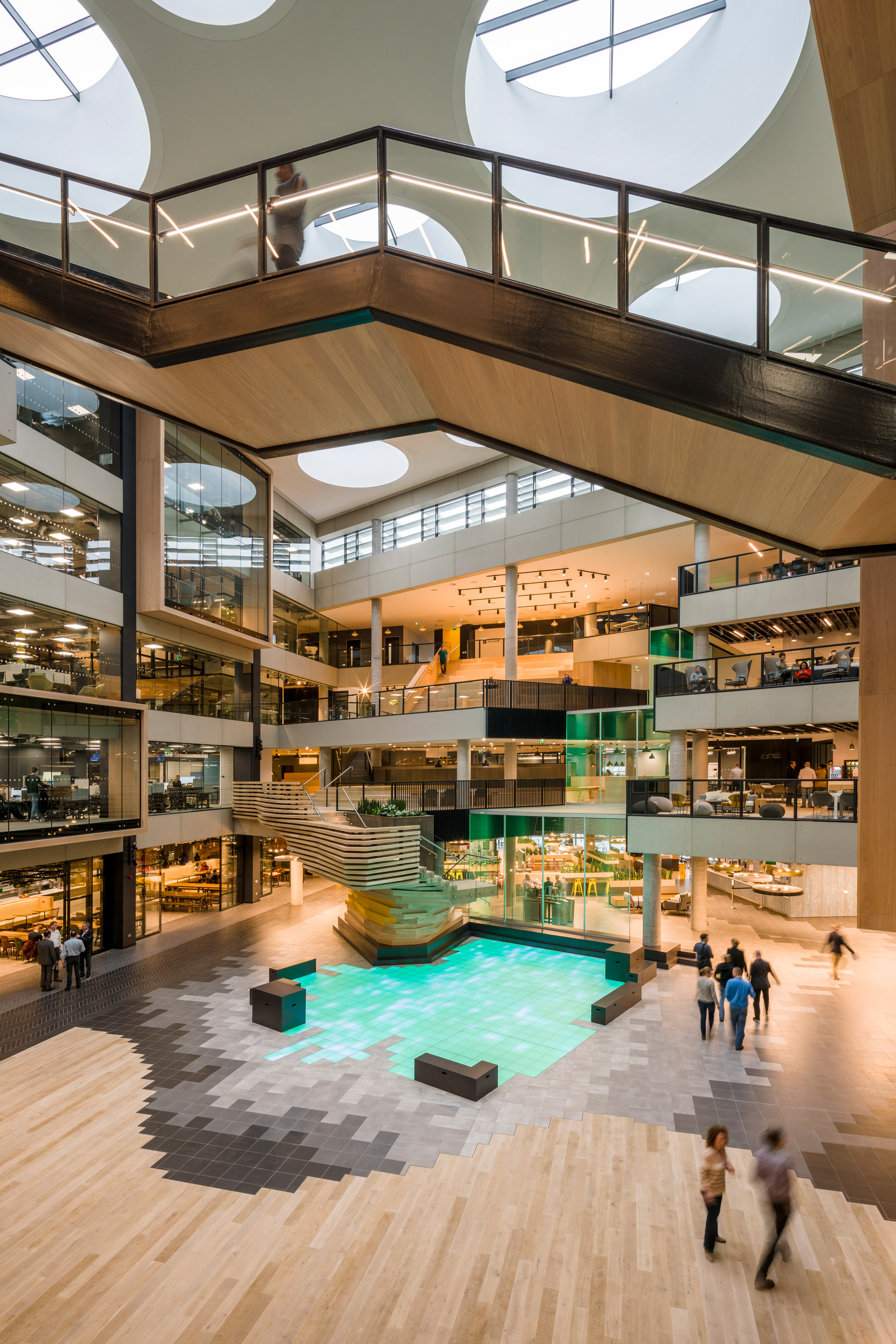 Gensler and RKD Architects create digital waterfall for Microsoft Ireland's HQ