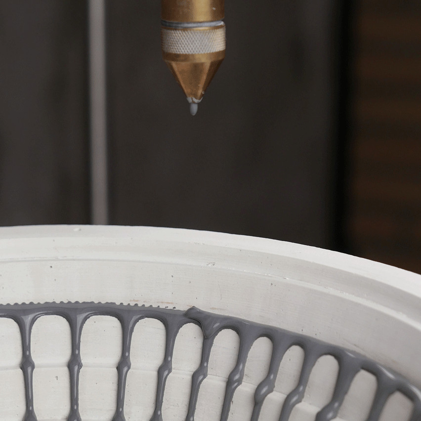 Dripping machine creates ceramics that marry technological precision with hand-made characteristics