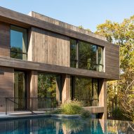Old Sag Harbor Road house by Blaze Makoid sits in Hamptons forest clearing