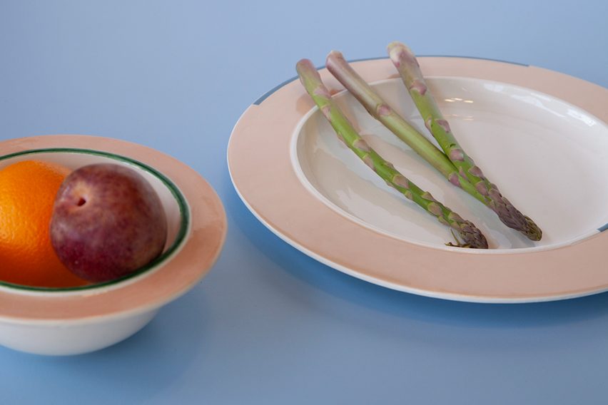 Aurore Brard designs tableware with coloured accents for visually impaired people