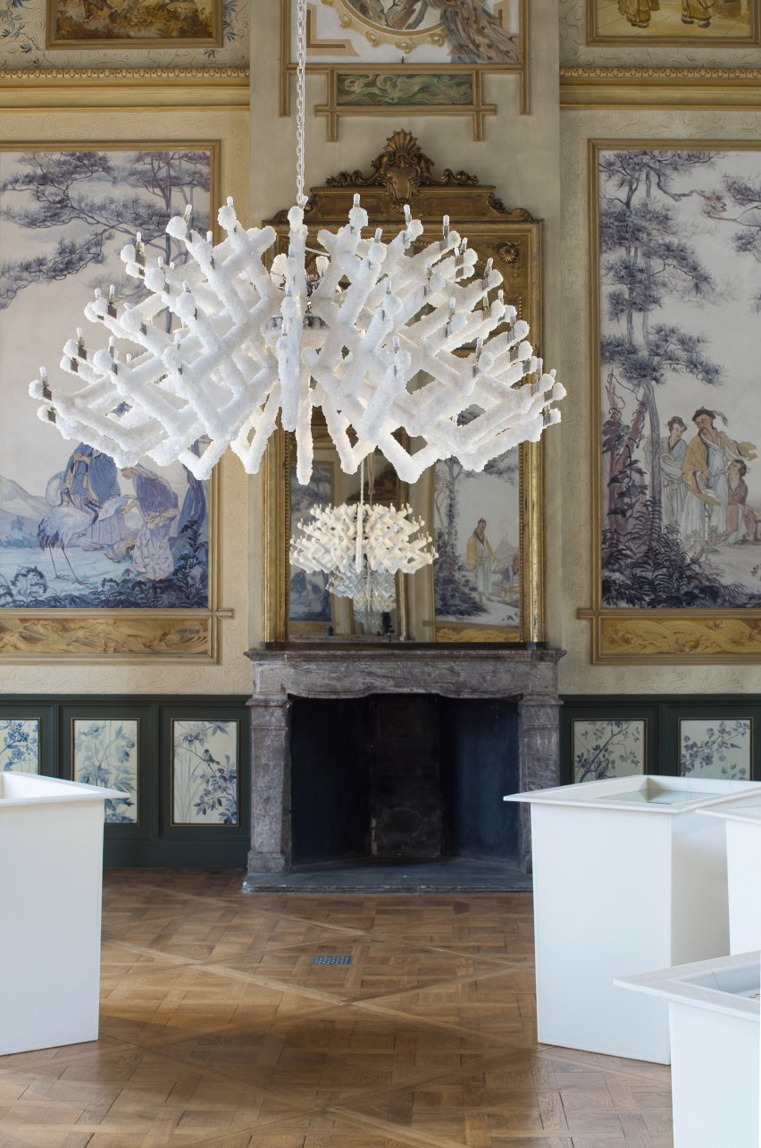 Prague designers grow a chandelier using a mineral crystallisation process