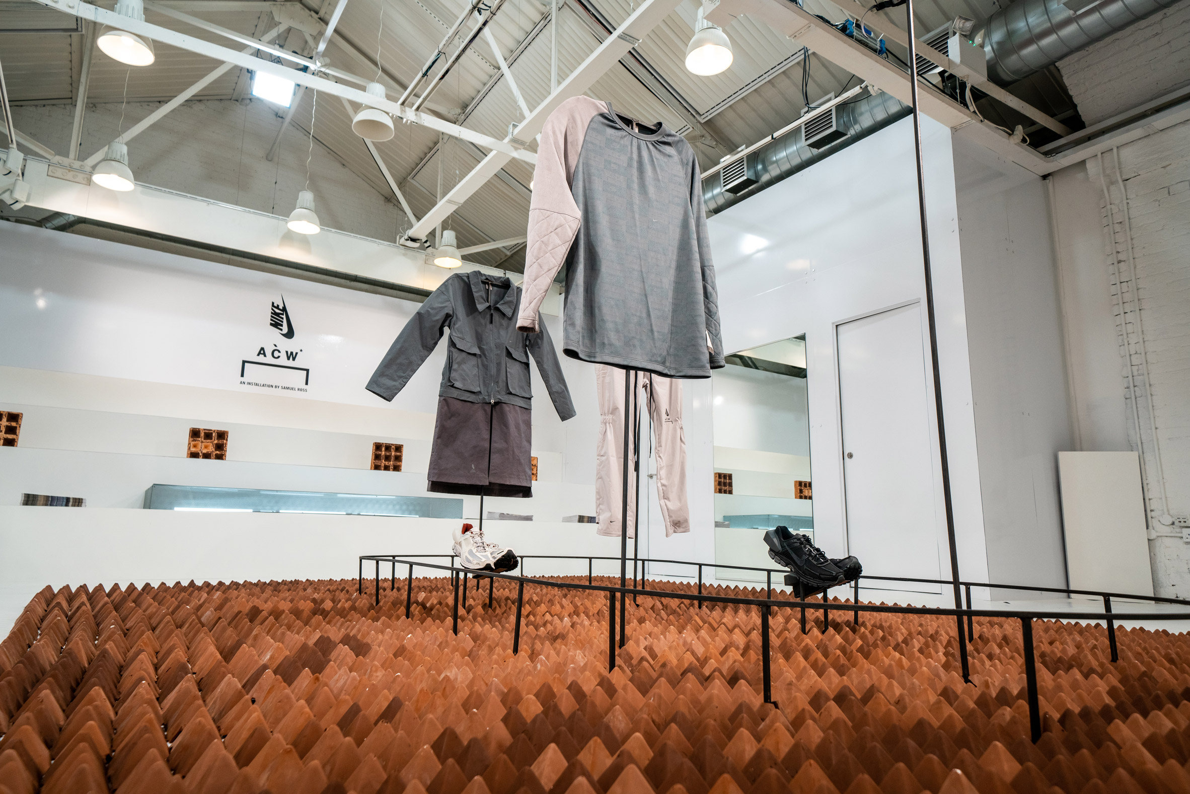 Architectural Association creates terracotta floor show for Samuel Ross' Nike collection
