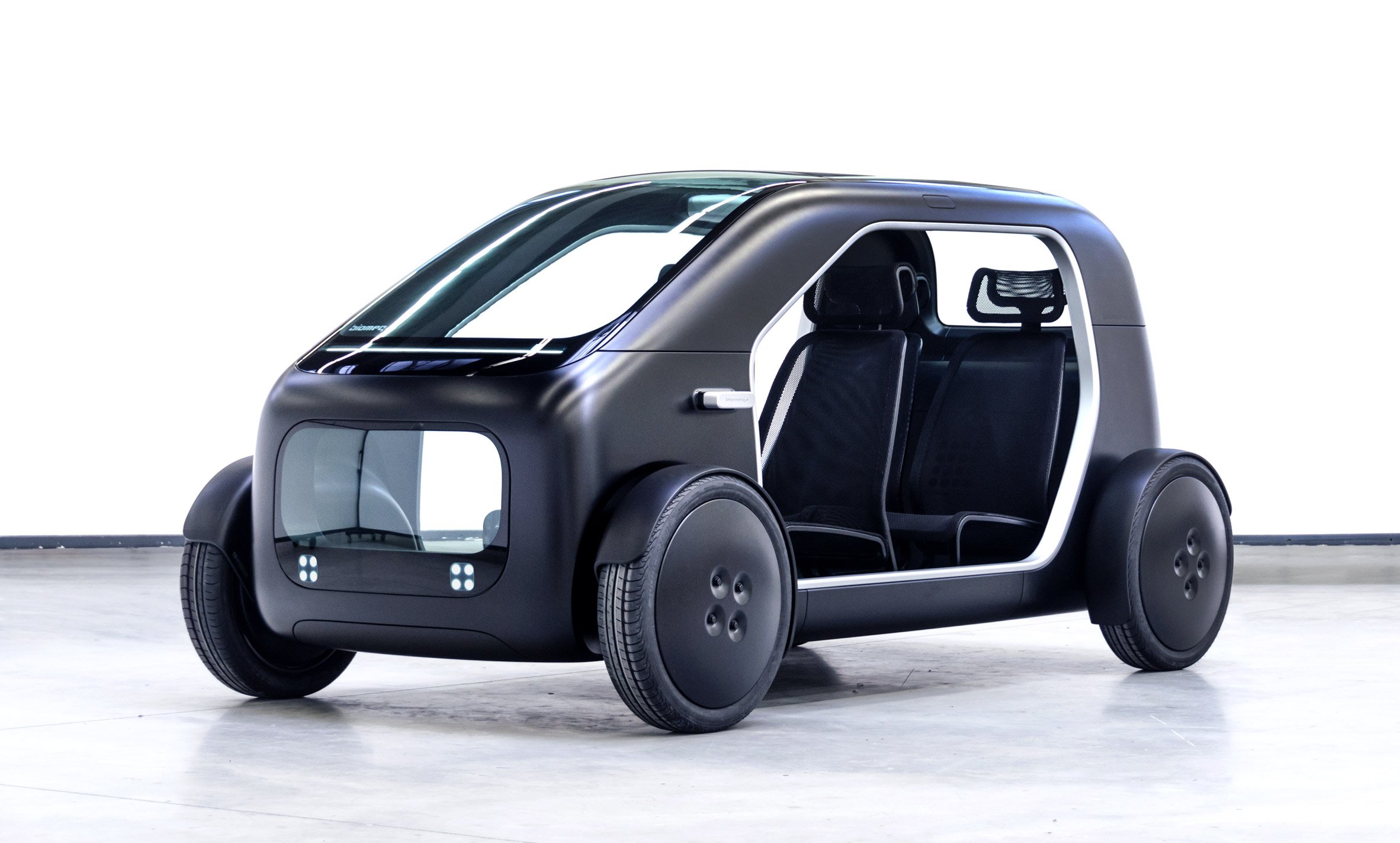 SIN is a Biomega electric car that is low-cost and low-weight