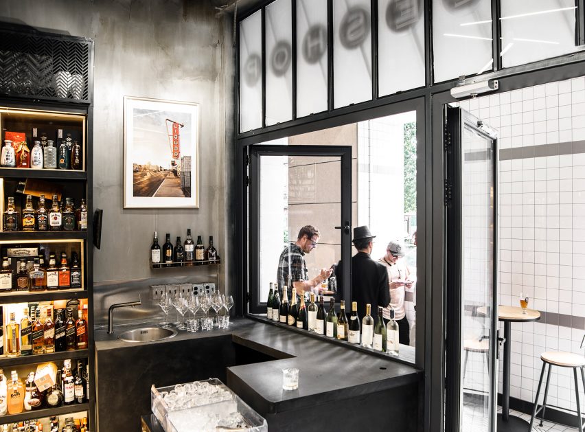 Architectural studio Designreserve have created a liquor store-cum-bar in Sanlitum, Beijing