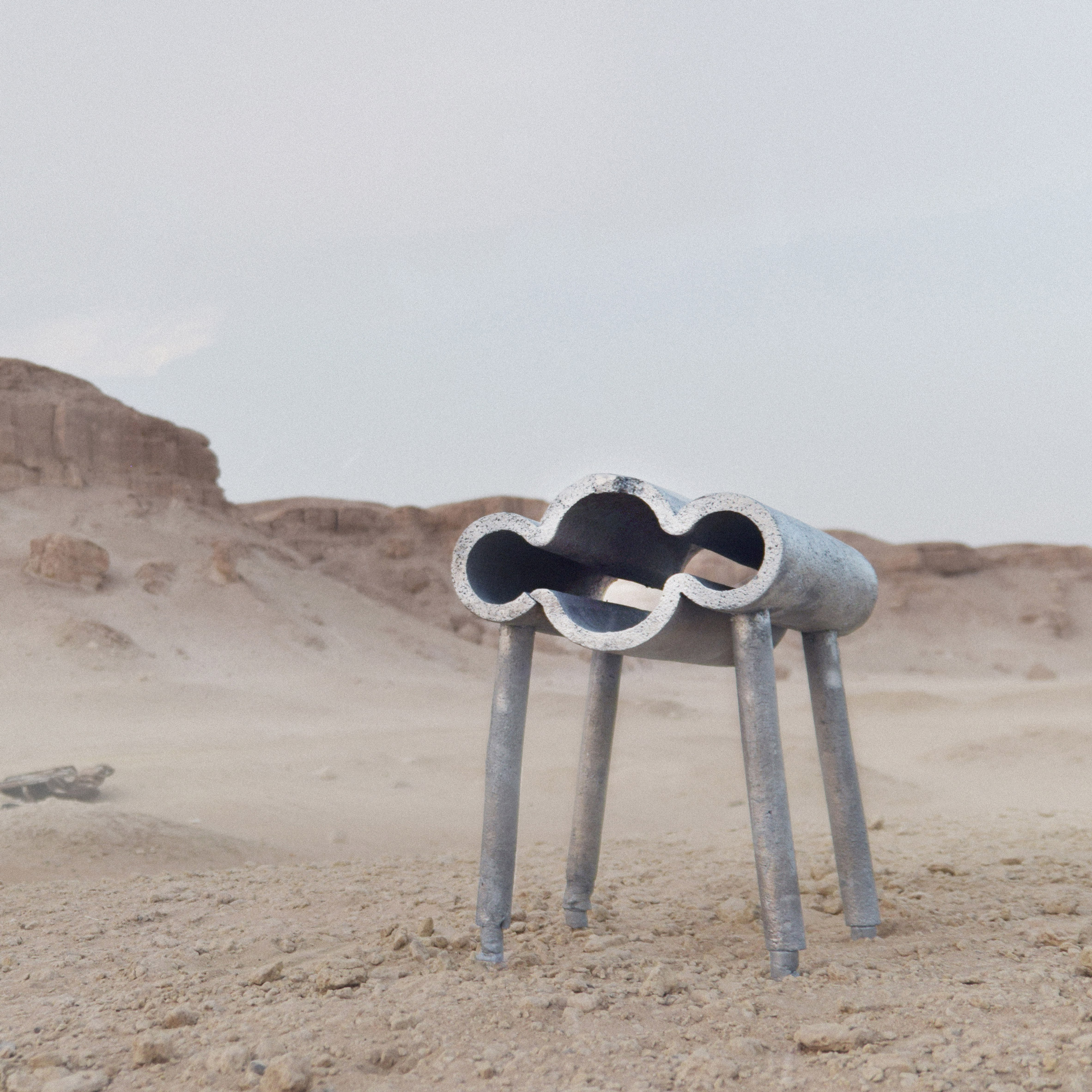 Desert cast chairs at Dubai Design Week by Jassim Al Nashmi, Kawther Al Saffar and Ricardas Blazukas