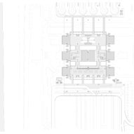 Ground floor plan of The Passenger Clearance Building by Rogers Stirk Harbour + Partners and Aedas in Hong Kong