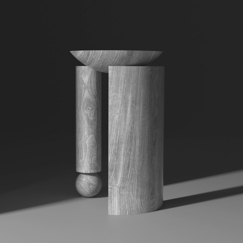 Pedro Venzon's Tríptico Infame, a trio of sculptural wooden stools