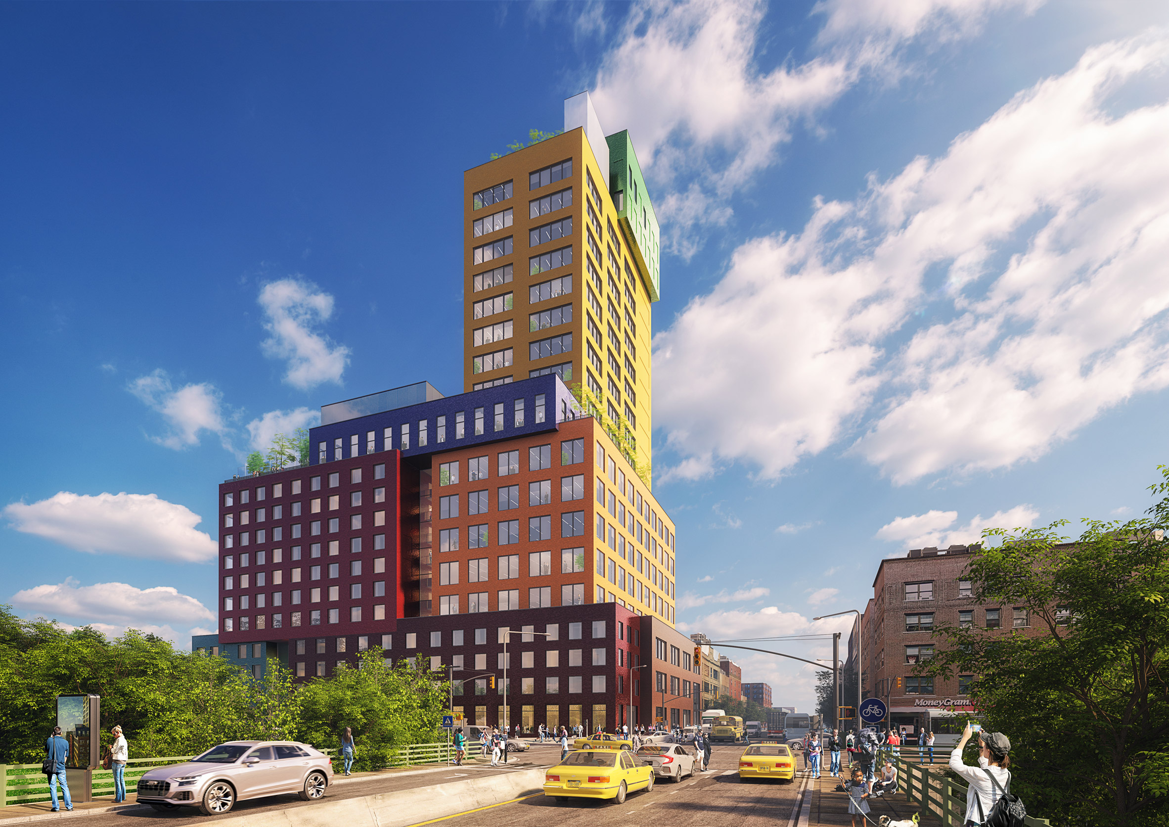MVRDV's Radio Tower & Hotel for New York constitutes colourful Lego-like blocks