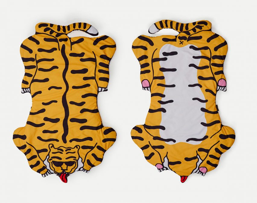 Egle Zvirblyte creates blankets for Sancal patterned with tigers and bananas