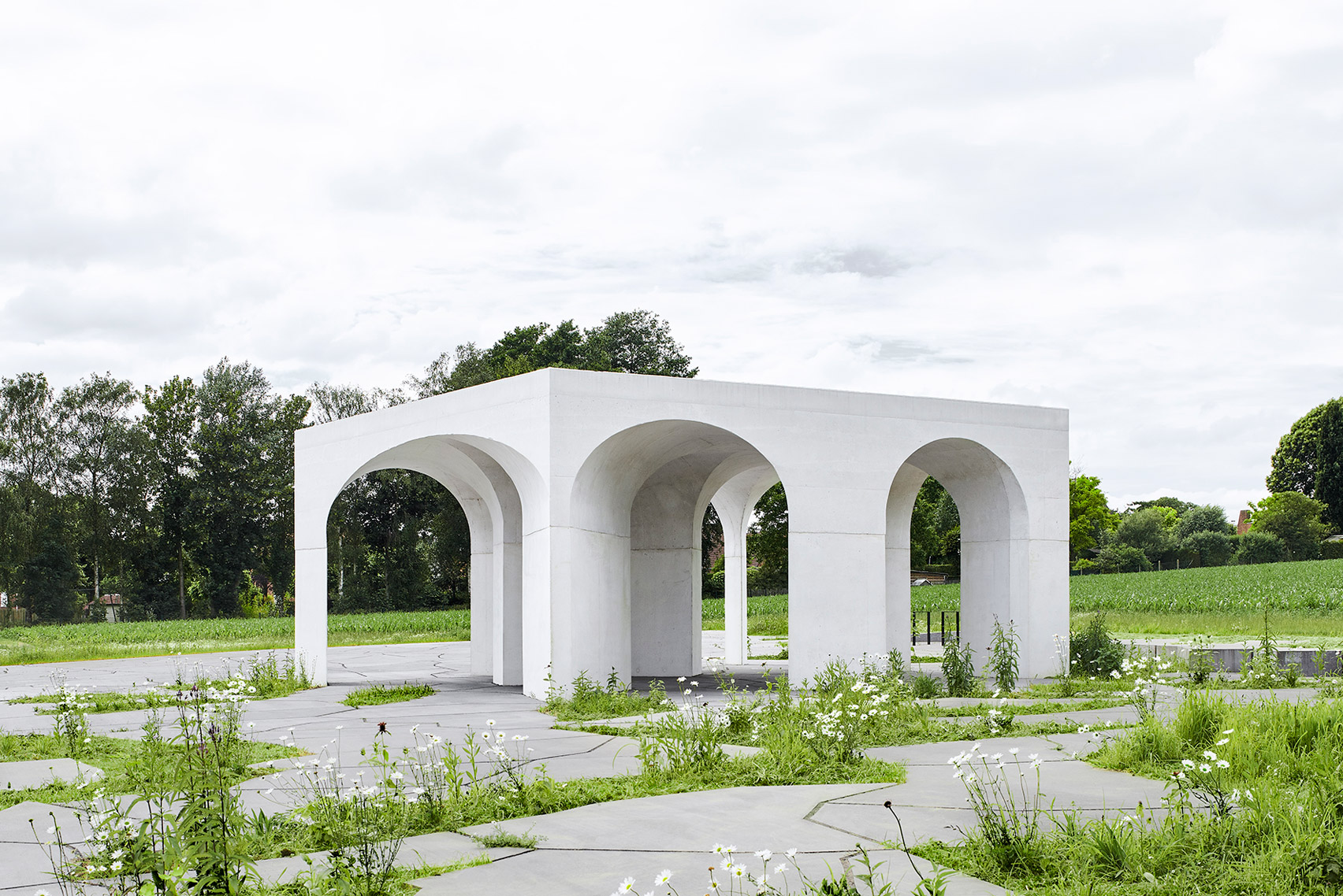 Gijs Van Vaerenbergh carves Six Vaults Pavilion out of massive stone block