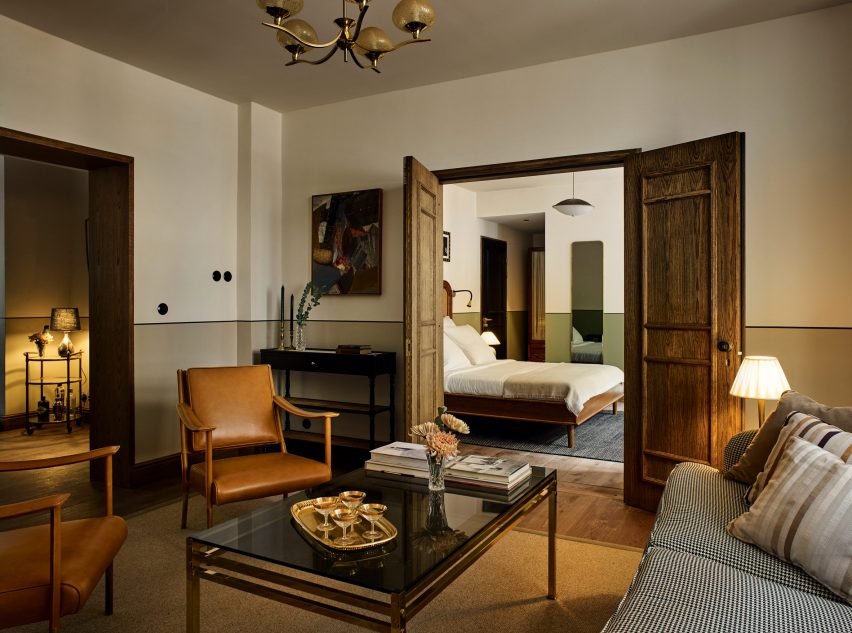A suite at Hotel Sanders in Copenhagen, designed by Lind + Almond