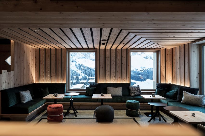 Interior shot of Zallinger Retreat by Network of Architecture (NOA) in Tyrol, Italy