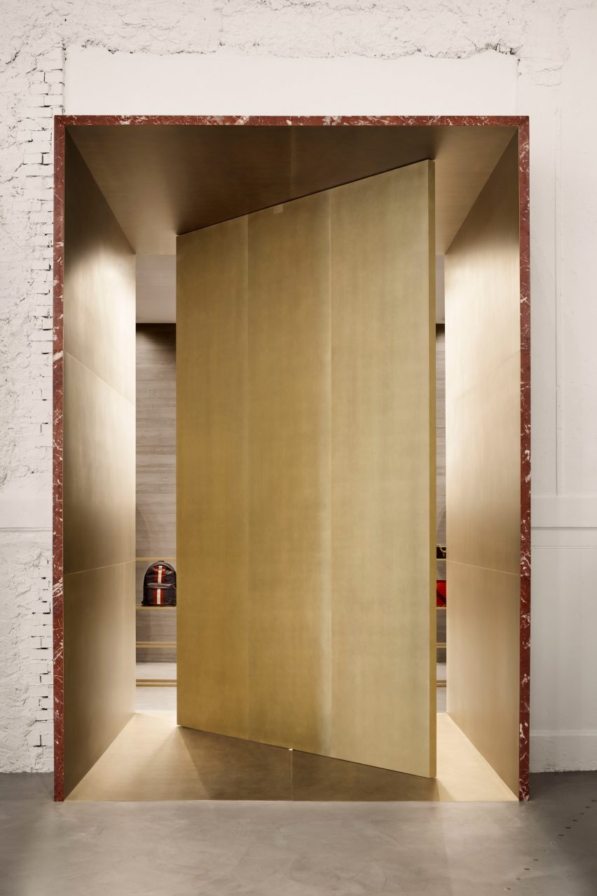Interiors of Bally fashion store in Milan by Storage Associati