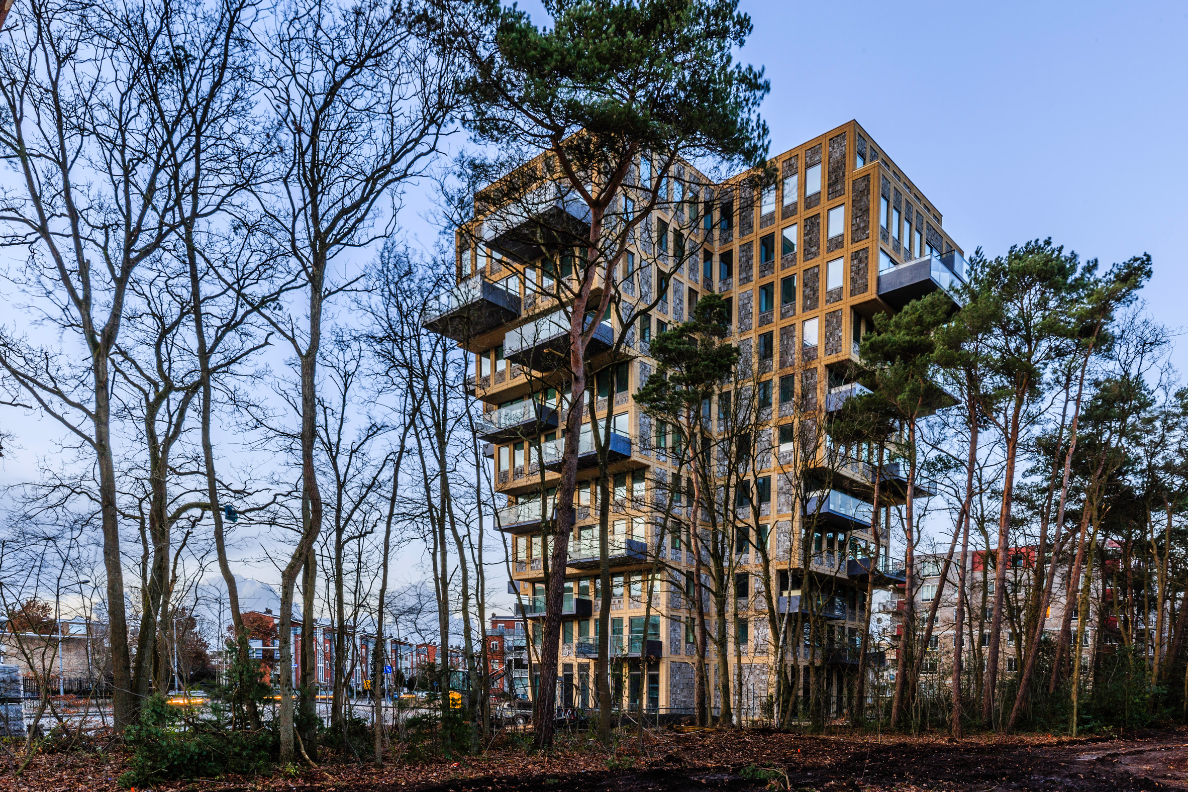Belvedere Tower is a top-heavy cross-shaped Dutch apartment block