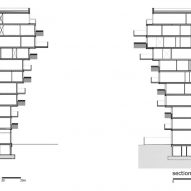 Sections of Belvedere tower in the Netherlands by René van Zuuk Architekten