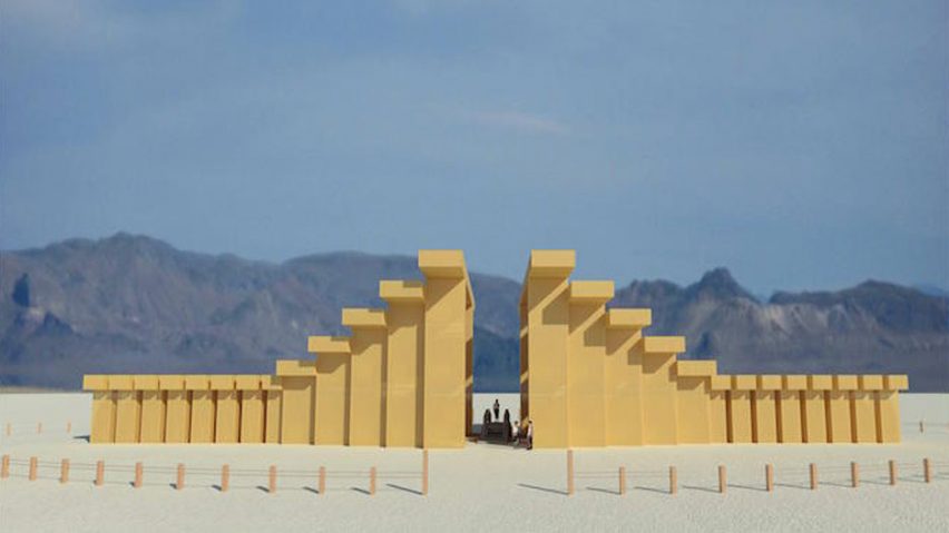 Side view of the Temple of Direction for Burning Man 2019