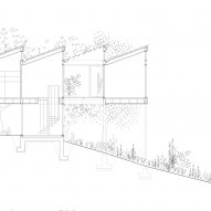Section of Casa CCFF by Leopold Banchini Architects in Lancy, Switzerland