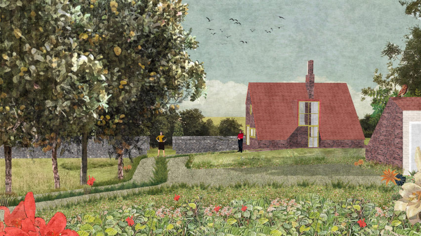 Visual of the front elevation of Charles Holland Architects' country house in Kent