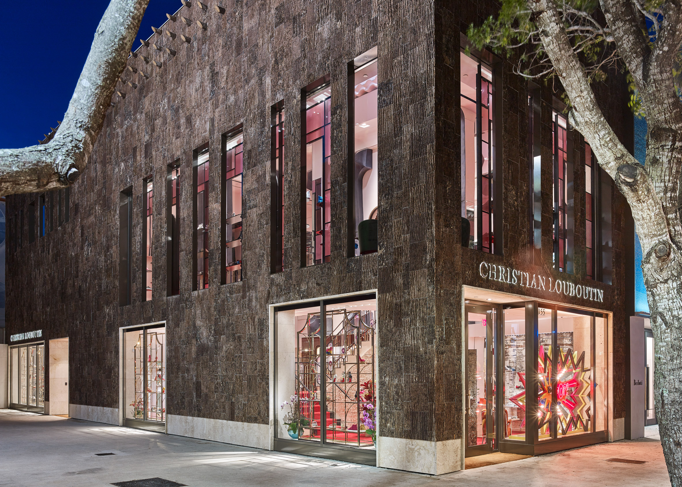 Tree bark covers Christian Louboutin boutique in District