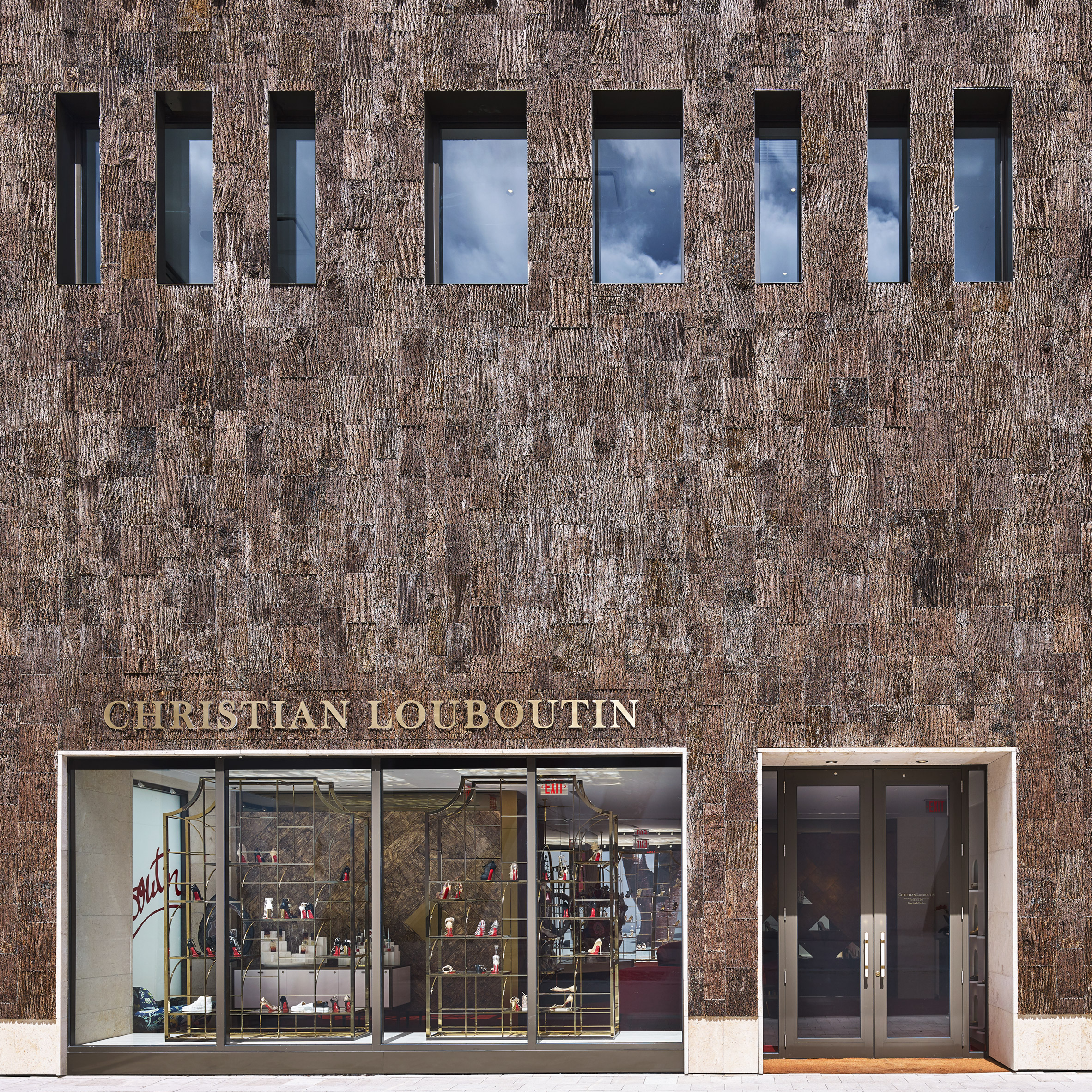 skrædder han Kristendom Tree bark covers Christian Louboutin boutique in Miami Design District