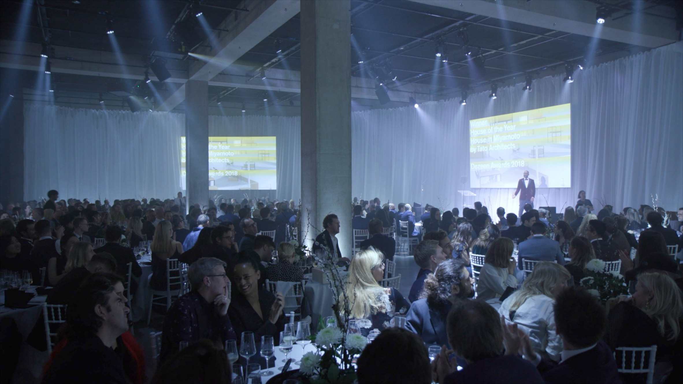 The events concept for the inaugural Dezeen Awards ceremony was designed by architect Sarah Izod