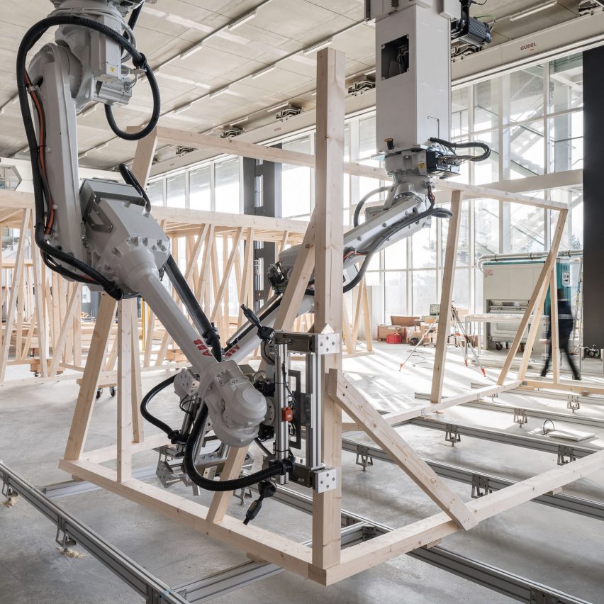 ETH Zurich robots use new digital construction technique to build timber structures