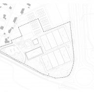 Site plan of Eton college sports pavilion by Lewandowski Architects