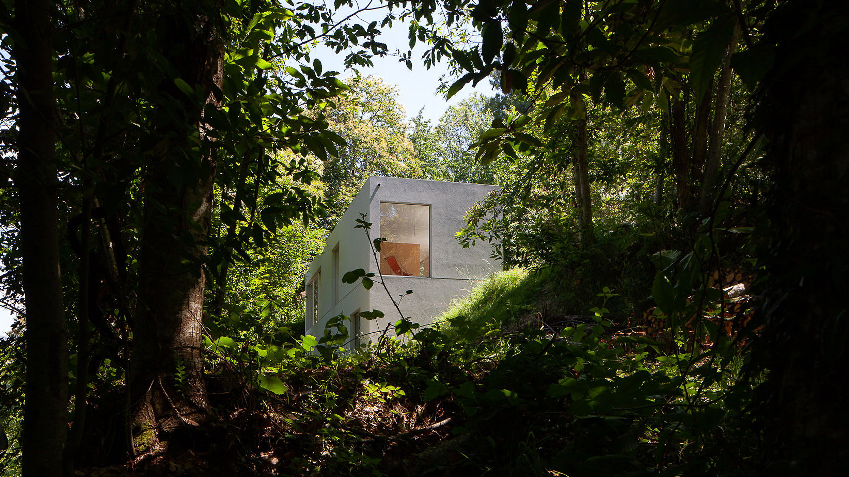 Pablo Pita's geometric Forja House nestles amongst trees in Portuguese valley