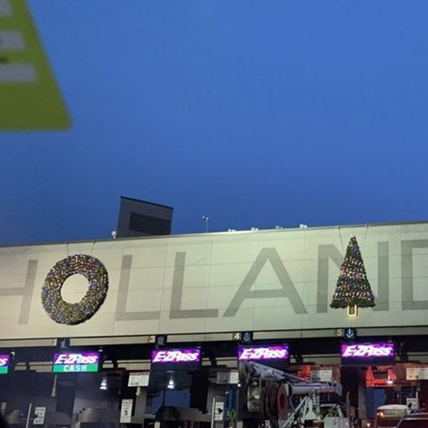 Holland Tunnel holiday decorations