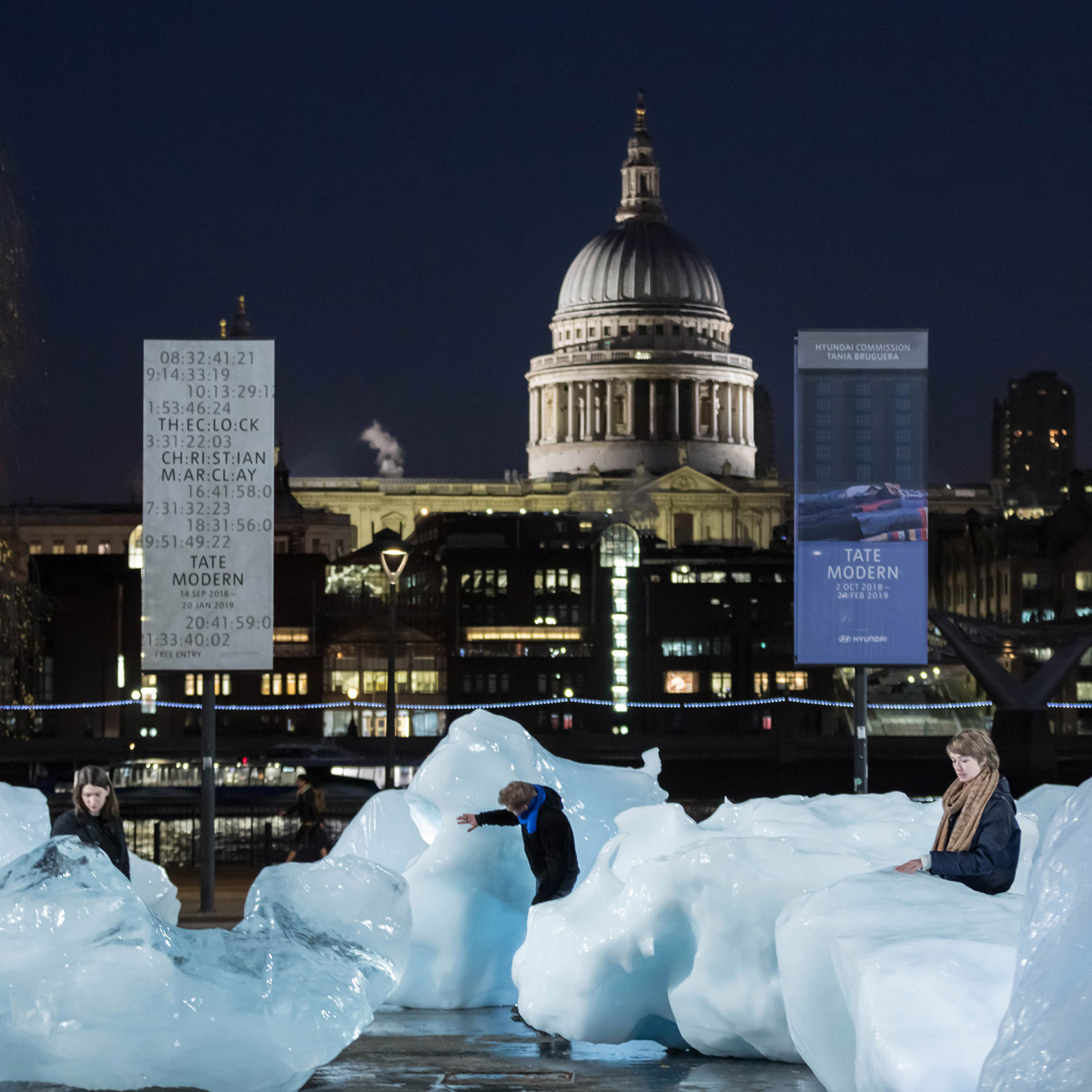 Olafur Eliasson installs blocks of glacial ice across London in