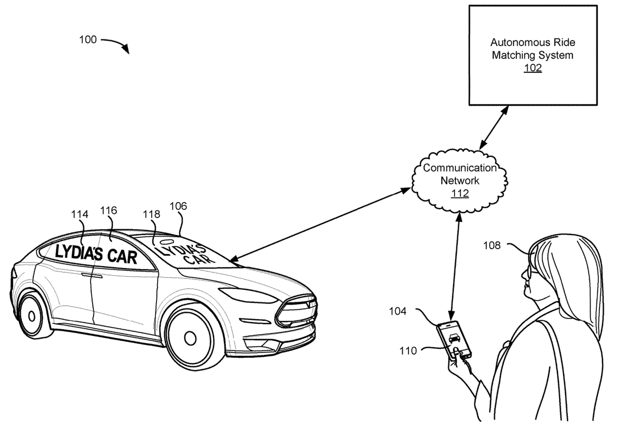 Lyft patent for notification system for self-driving cars