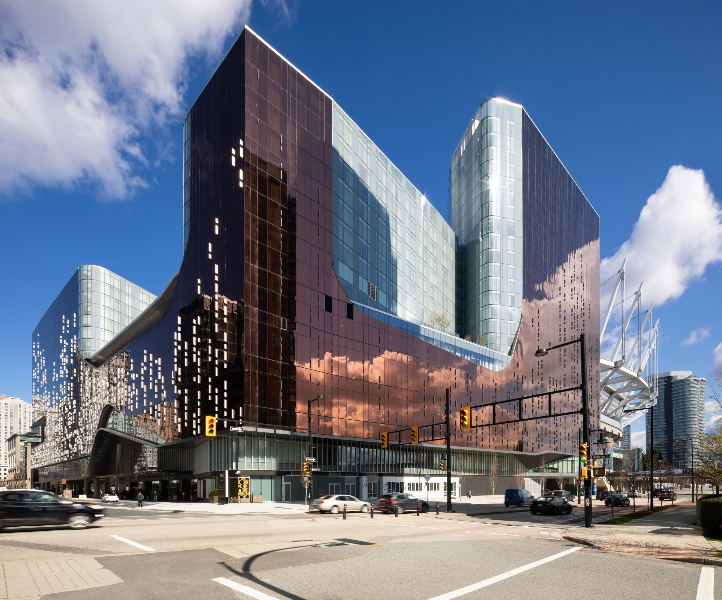Massive coppery Parq complex sits beside Vancouver's main sports arena
