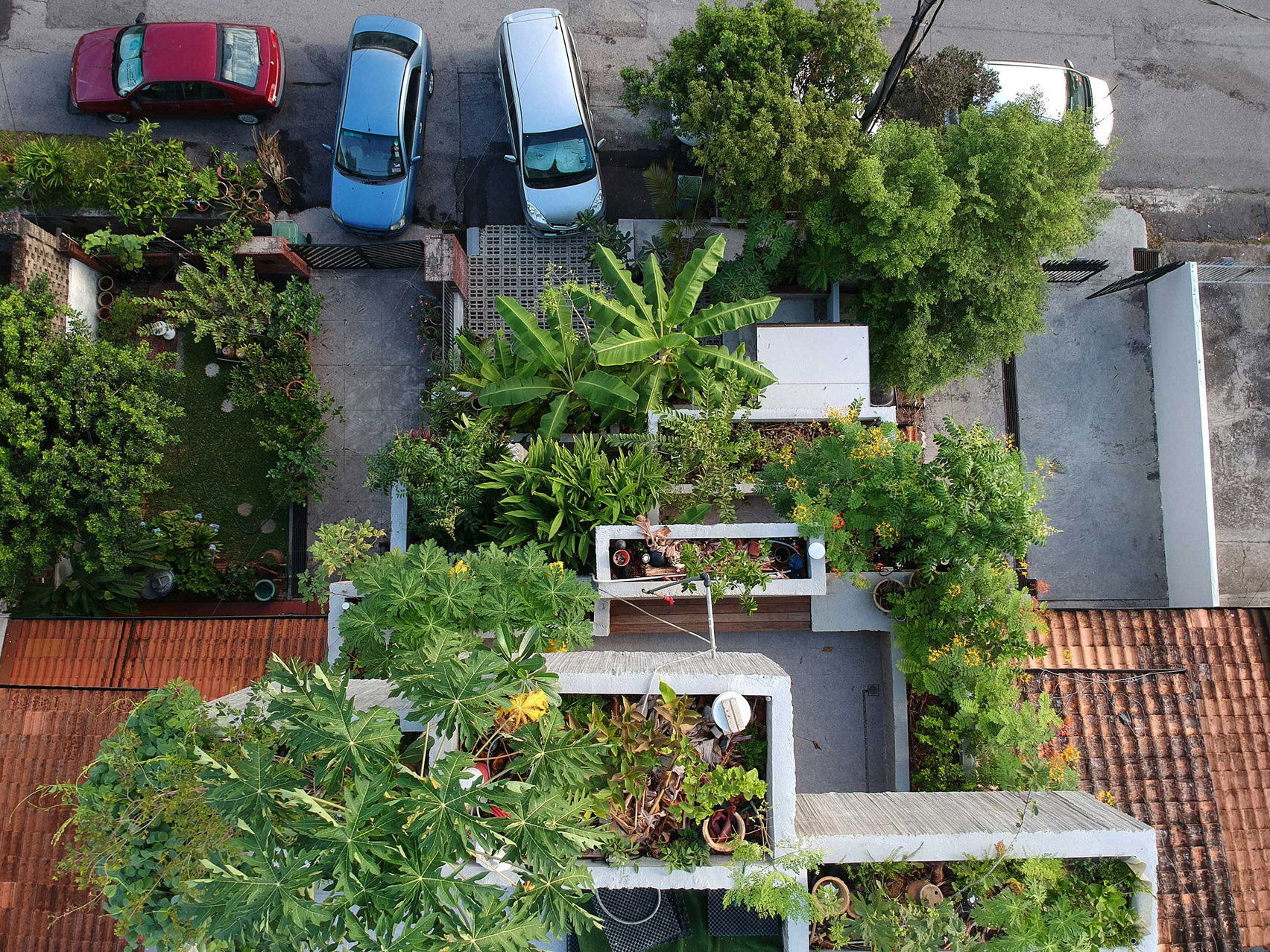 Aerial view of Planter Box House in Kuala Lumpur by Formzero