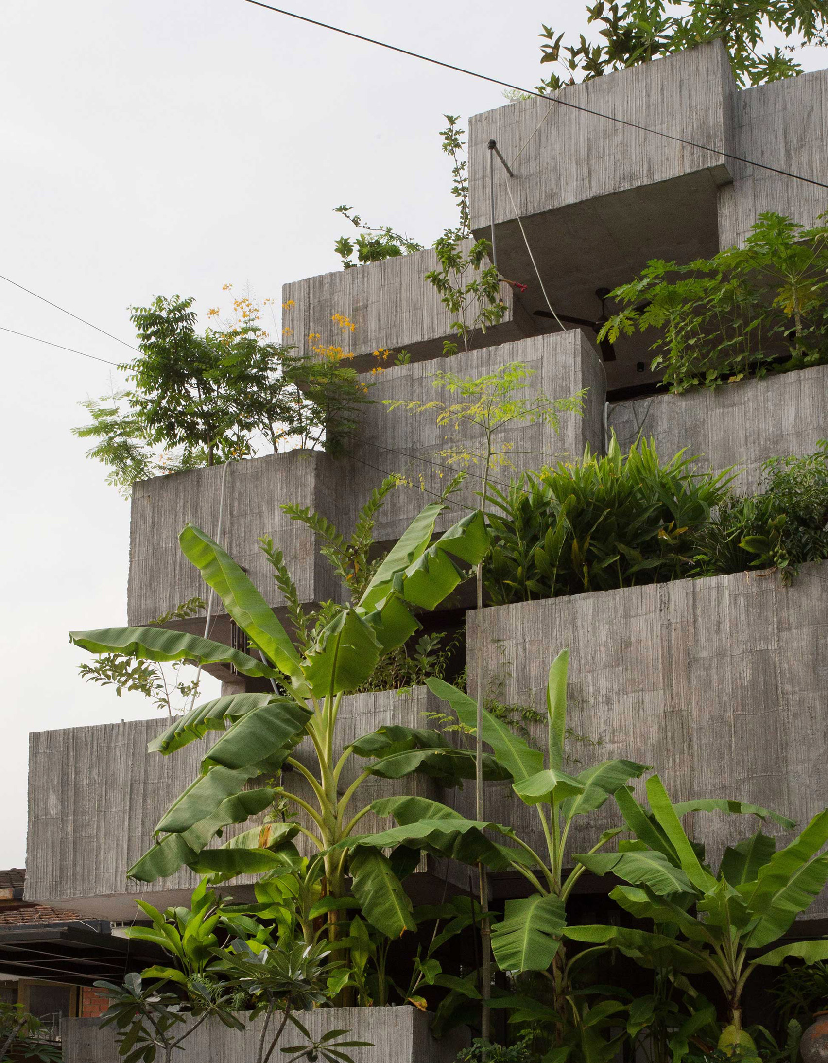 Facade of Planter Box House in Kuala Lumpur by Formzero