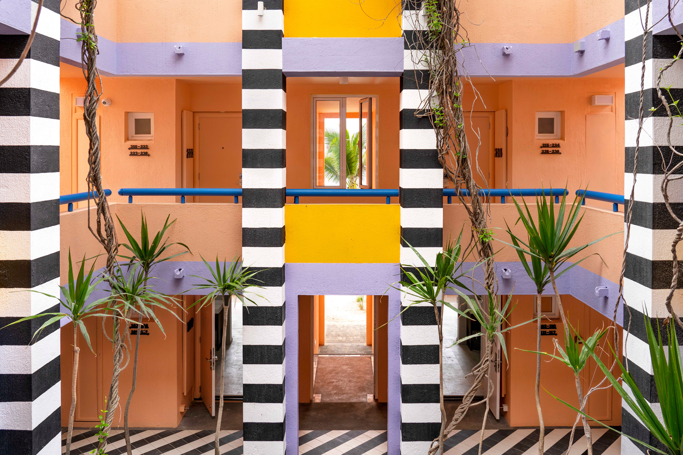 Camille Walala applies vibrant colours and graphics to Salt of Palmar hotel in Mauritius